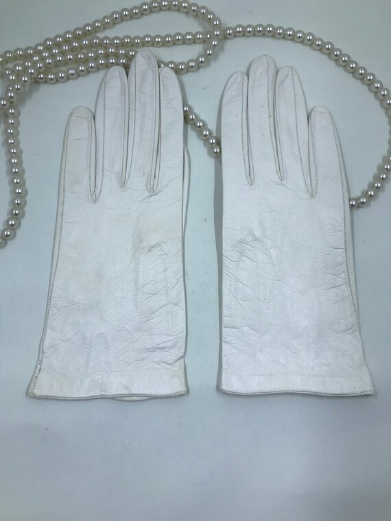 1940’s/50’s Off-White Leather Gloves - image 2