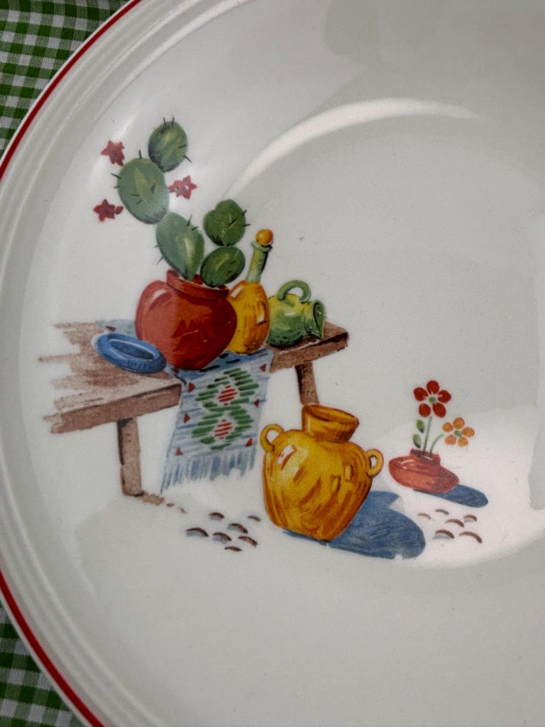 SOUP BOWLS, Vintage Edwin Knowles Southwestern 'bench' Pattern, Set of ...