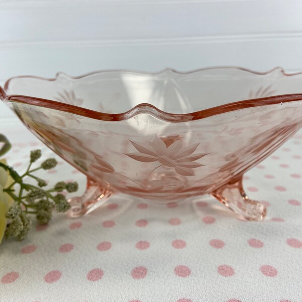 Vintage Pink Bowl - Etsy