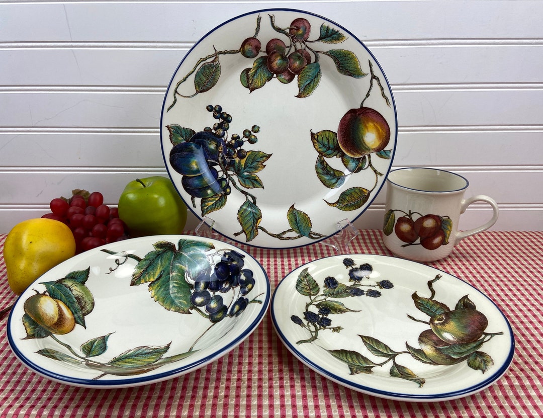 PIER 1 MACINTOSH Ironstone Dishes, Four 4 Piece Place Setting