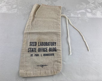Seed Sack: St. Paul Seed Laboratory, Heavy Cotton Grain Bag, Vintage