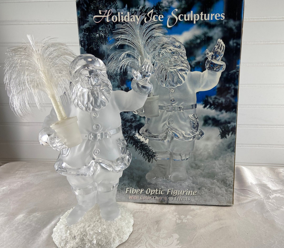 FIBER OPTIC Santa Ice Sculpture Heritage Mint Lighted Color Etsy