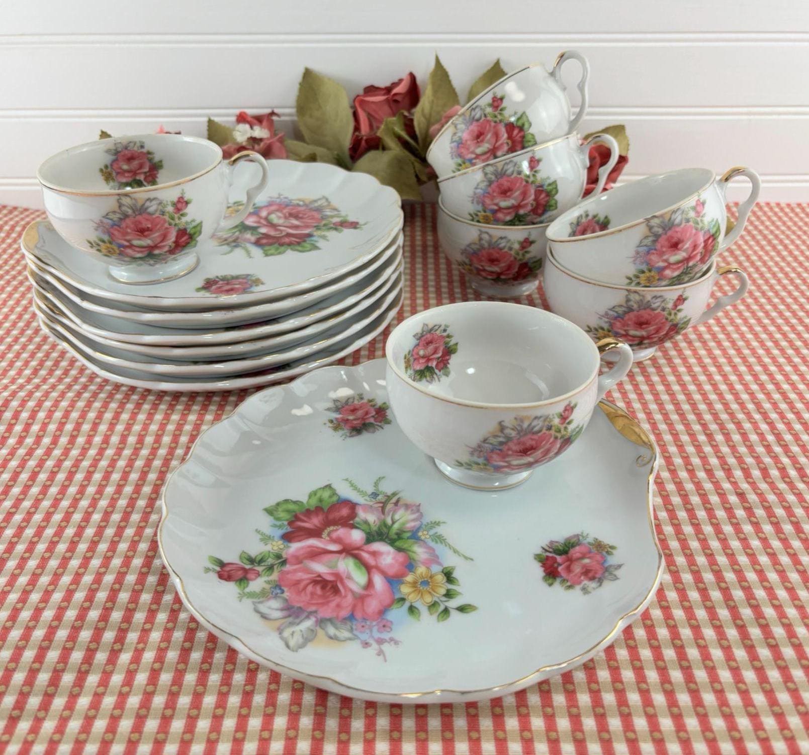 Vintage Pink Dishes Japan - Etsy