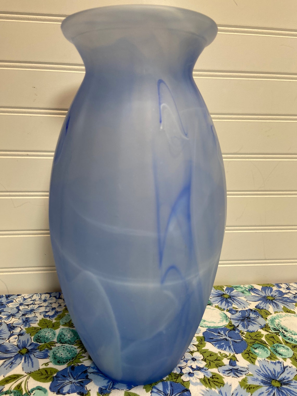 Vetreria Operaia Lux of Italy Vase 12 Frosted Blue Etsy