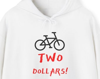 Plus Size Unisex Hoodie Two Dollars Paperboy Bicycle