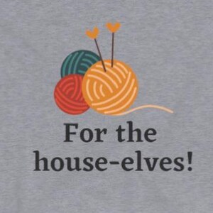 S-2X Plus Size Women's Triblend Tee Knitting for the House-Elves