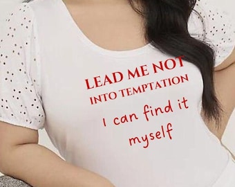 Plus Size White Tee: Eyelet Lace Sleeve, Graphic Slogan, 6X