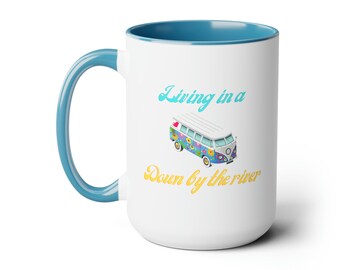 Taza de café "Vivir en una furgoneta", regalo geek, cerámica de 433 ml