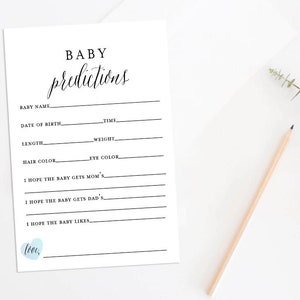 Carte de prédictions de douche de bébé, coeur bleu, cartes de prédictions de bébé, conseils pour les nouveaux parents, jeux de douche de bébé imprimables, 043BBS