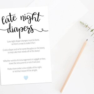 Late Night Diapers Baby Shower Game, Baby Shower Game, Printable Baby Shower Game BLUE 047BBS