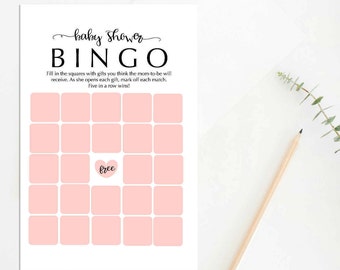 Printable Baby Shower Bingo Game, Baby Bingo, Baby Shower Games, Printable Baby Bingo Game, Boy Baby Bingo, Girl Baby Bingo, 022BBS, ABBS