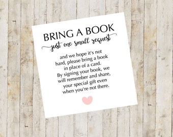 Baby Shower Printable, Baby Shower Bring a Book Card, Bring a Book Instead of a Card, Bring a Book Baby Shower Insert