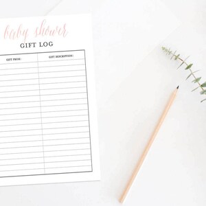Baby Shower Gift Log, Baby Gift Tracker, Baby Shower Gift + Giver Log, Baby Shower Printable, Baby Shower Gifts, Baby Shower Thank You Cards