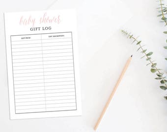 Baby Shower Gift Log, Baby Gift Tracker, Baby Shower Gift + Giver Log, Baby Shower Printable, Baby Shower Gifts, Baby Shower Thank You Cards