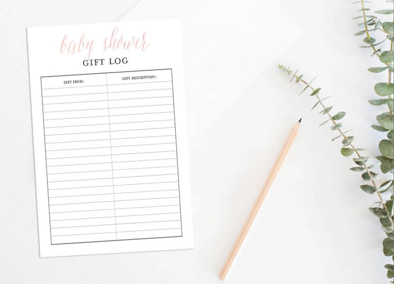 Baby Shower Gift Log Baby Gift Tracker Baby Shower Gift Etsy Baby Shower Gift Log Baby Gift Tracker Baby Shower Gift Etsy