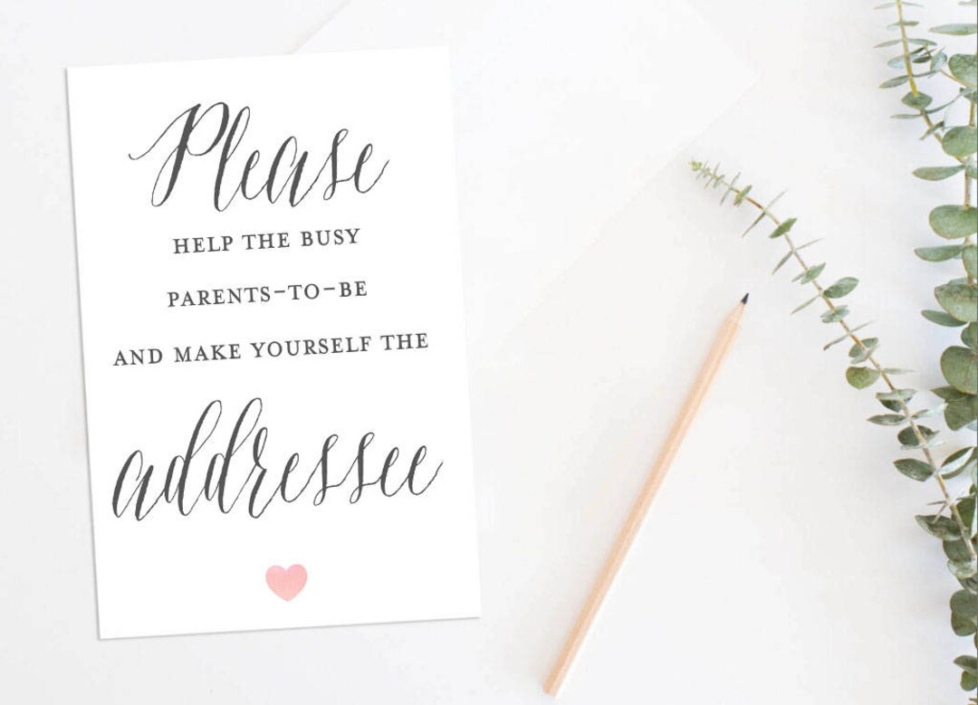 Mom Address Help the Busy Mom-to-be Make Yourself the Addressee Sign, Printable ...