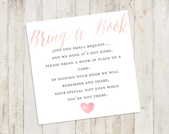 Bring a Book Card - Etsy