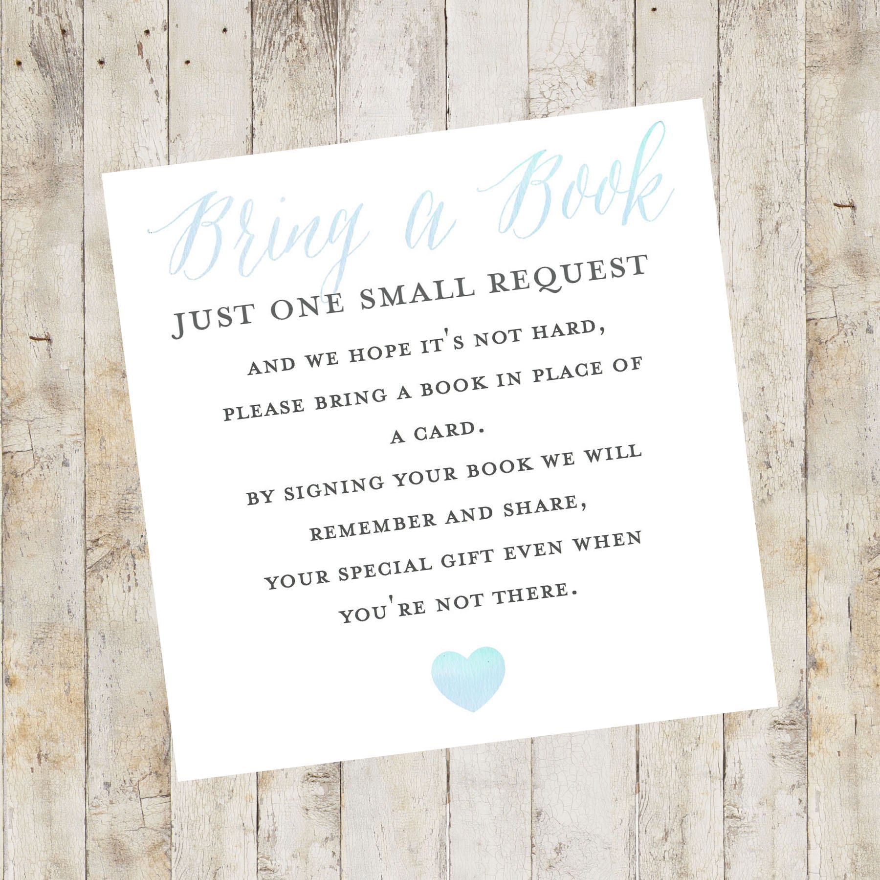 Baby Shower Printable Baby Shower Bring a Book Card Bring a Etsy