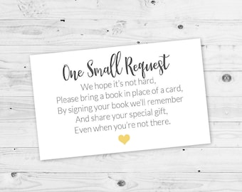 Baby Shower Printable, Baby Shower Bring a Book Card, Bring a Book Instead of a Card, Bring a Book Baby Shower Yellow Insert