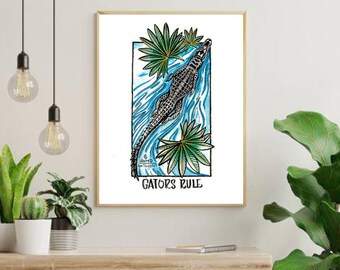 Gators Rule, Scary Animal Affirmations Series Giclee Print