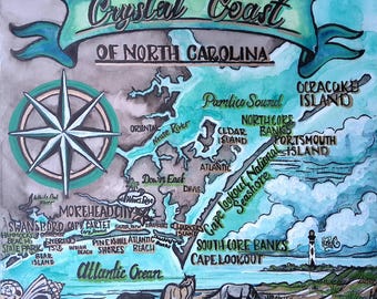 Mapa ilustrado personalizado en acuarela y tinta - Obra de arte cartográfica original y personalizada - Arte cartográfico personalizado - Opción de archivo digital