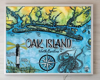 Oak Island Map Print