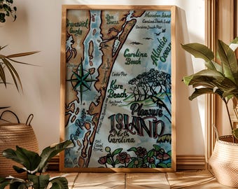 Pleasure Island Giclee Watercolor and Ink Map Print