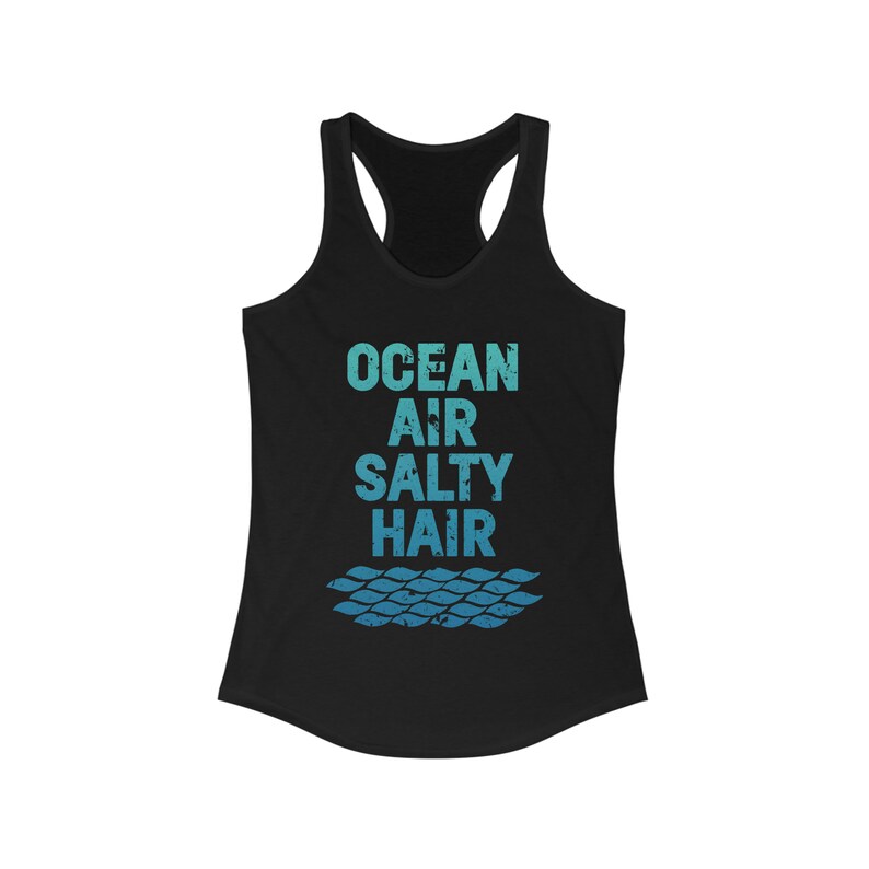 Ocean Air Salty Hair, Bachelorette Party, Matching Girls Trip Tank Top, Ideal Racerback Tank, Beach Tank, Funny beach Tank image 3