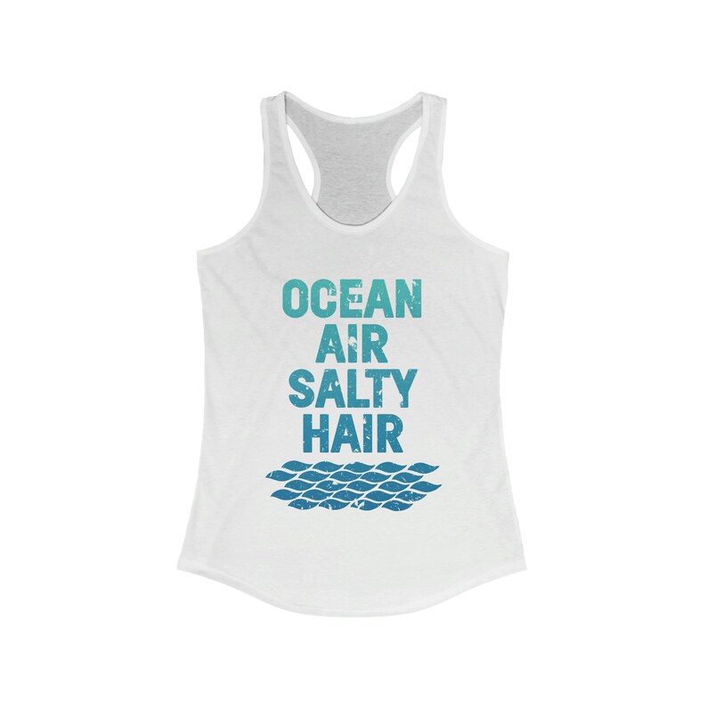 Ocean Air Salty Hair, Bachelorette Party, Matching Girls Trip Tank Top, Ideal Racerback Tank, Beach Tank, Funny beach Tank image 2