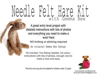 Needle Felting Kit - Hare - Beginner Level