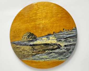 Myrtle Wood Wall Hanging Plaque Face Rock Oregon