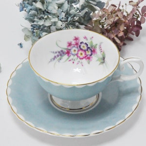 Susie Cooper Blue Floral Tea Cup Made in England Gift - Etsy Canada
