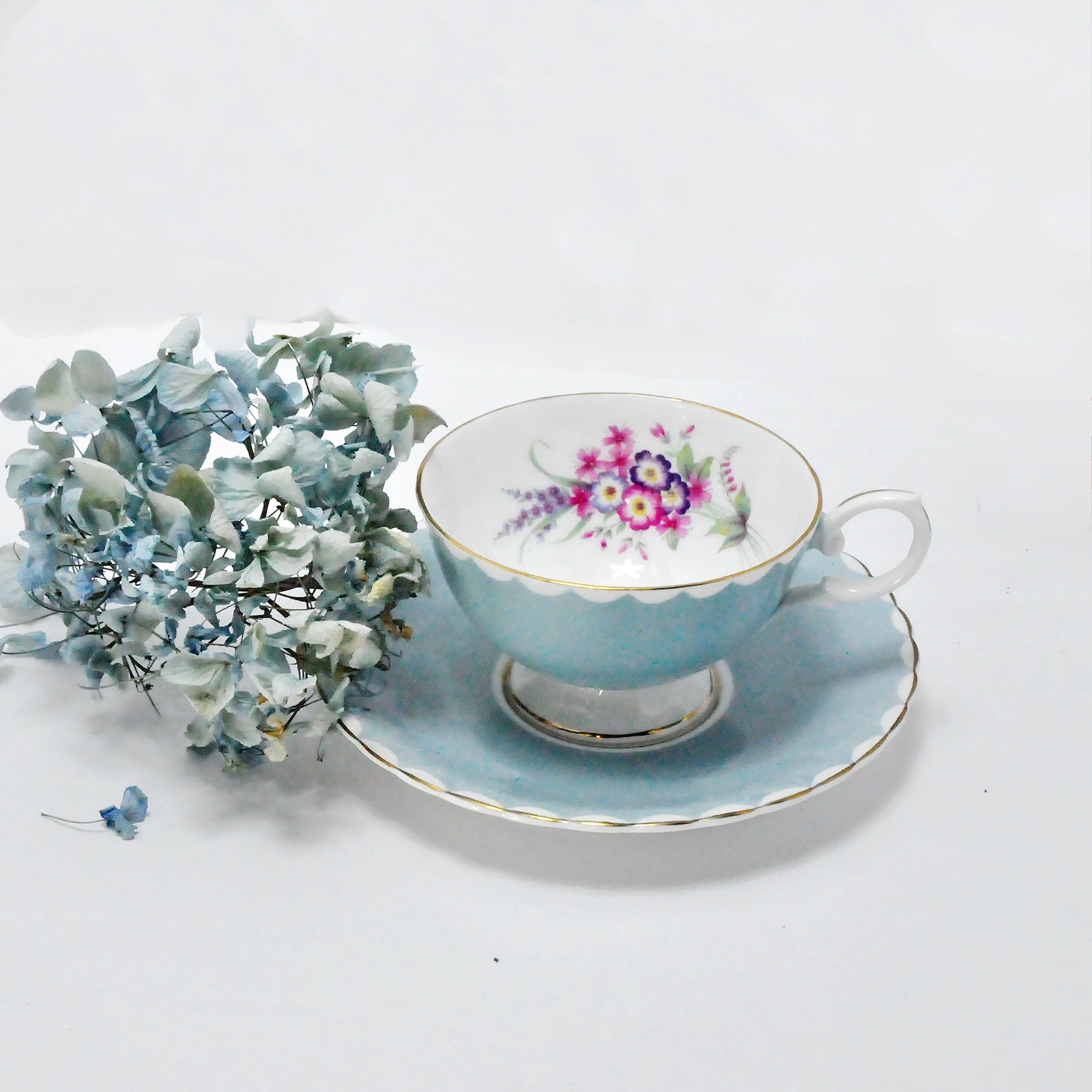 Susie Cooper Blue Floral Tea Cup Made in England Gift | Etsy Canada