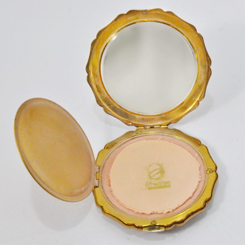 Stratton Powder Compact Gold Tone England Puff Vintage Beauty Etsy