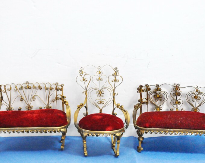 Metal Quilling Dollhouse Furniture, Quilled Miniatures, Toys, Metal