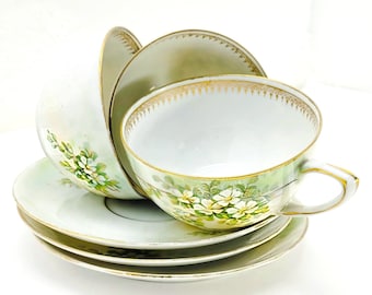 Set of Three Reinhold Schlegelmilch Porcelain Tea Cups, Made in Germany, Gift