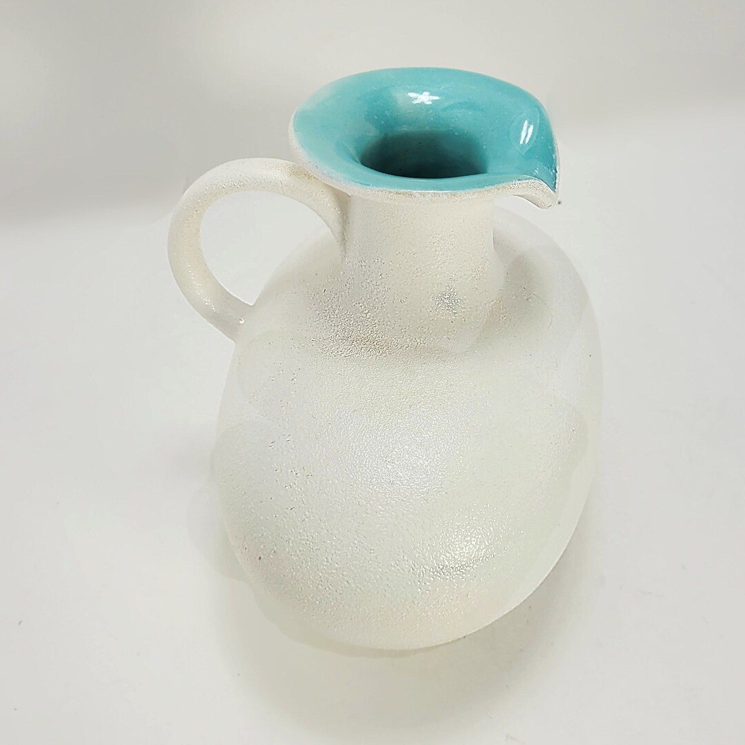 Haeger Pottery Mid Century Modern Vase, Made in USA, Pebble Turquoise