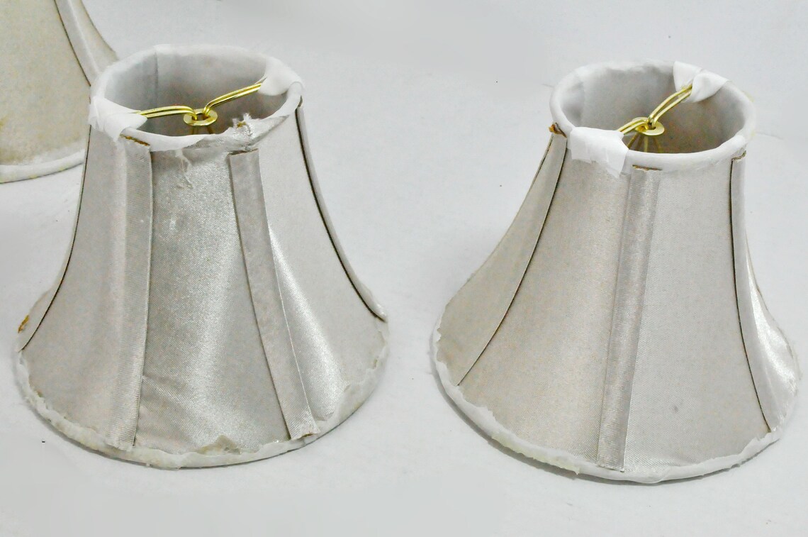 Set of Four Small Metal Clip On Lamp Shade Frames Upcycle Etsy