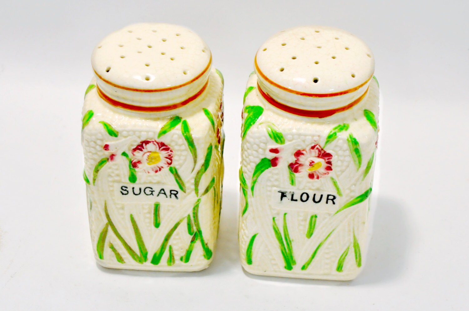 Pair Sugar Flour Shakers Japan 1943040's Vintage Baking Etsy