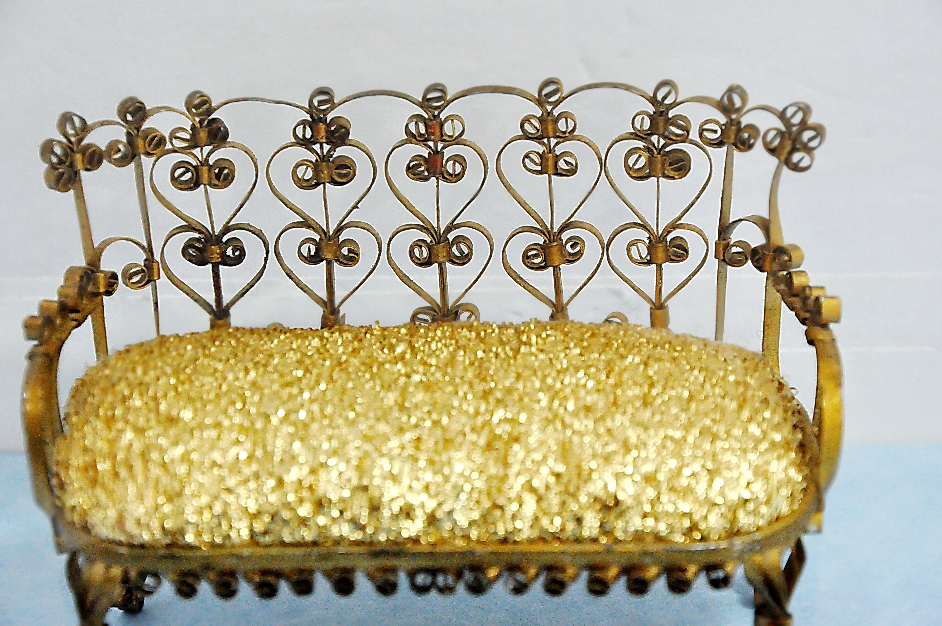 Metal Quilling Doll House Furniture Folk Art Vintage Etsy