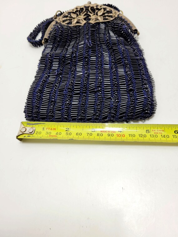 Antique Victorian Crochet Beaded Evening Bag - Gem