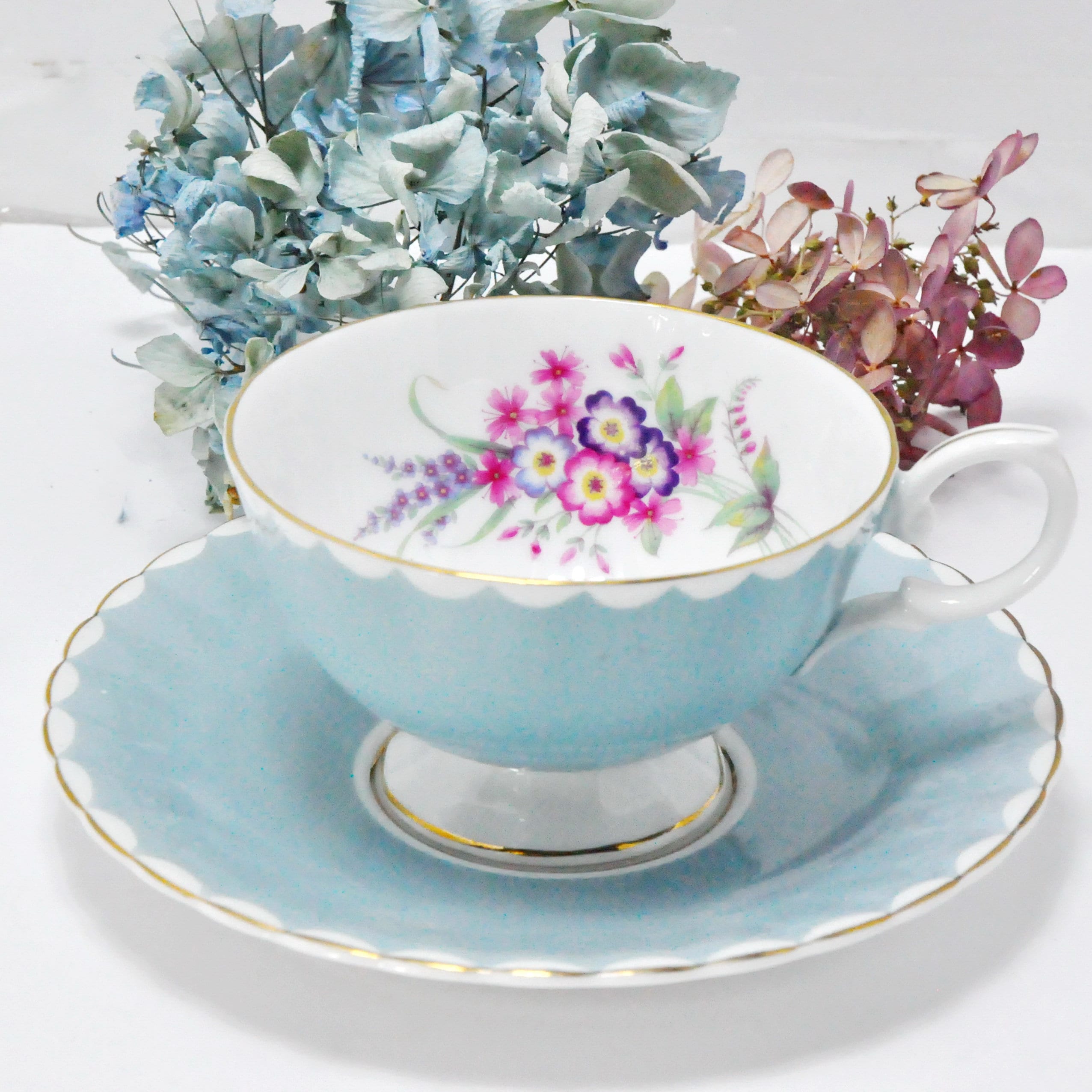 Susie Cooper Blue Floral Tea Cup Made in England Gift | Etsy Canada