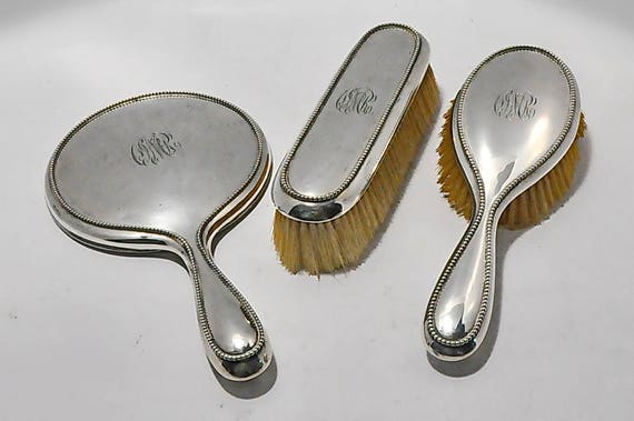Antique Birks Sterling Silver Vanity Dresser Set Hair Brush Etsy