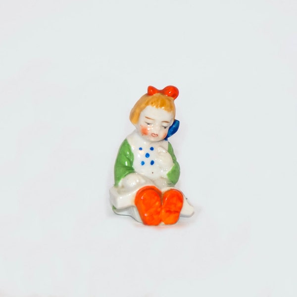 Girl Reading Book Figurine Salt Shaker 1940's Occupied Japan Child's Room Decor