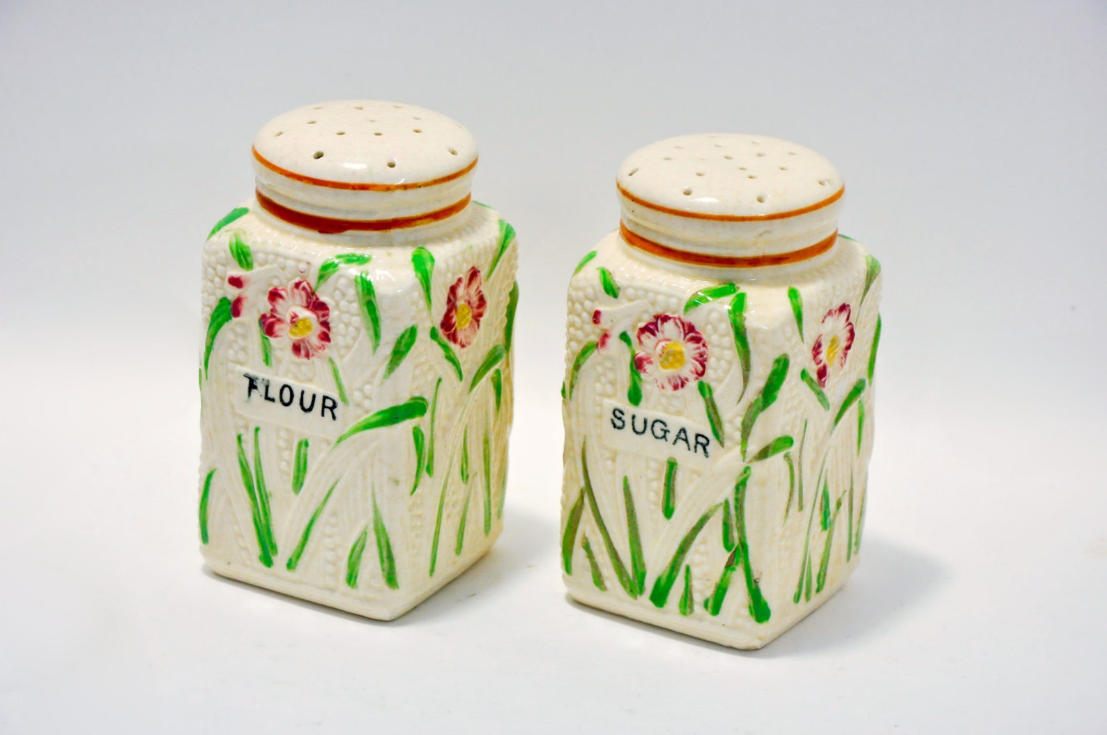 Pair Sugar Flour Shakers Japan 1943040's Vintage Baking Etsy