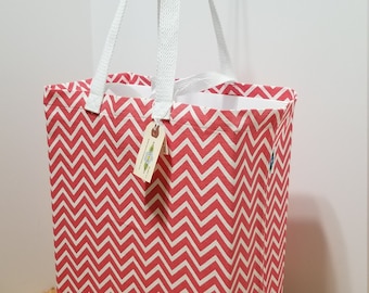 Canvas Bag 2.0: Coral Chevrons