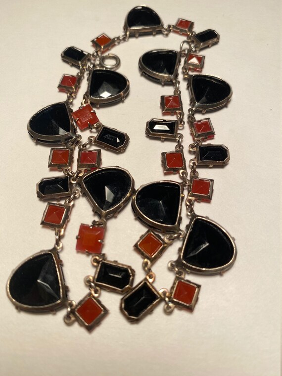 Art Deco Sterling Silver Black and Carnelian VAUX… - image 4