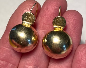 Vintage MMA Metropolitan Museum of Art 18K Roman Imperial Disc Pierced Drop Earrings