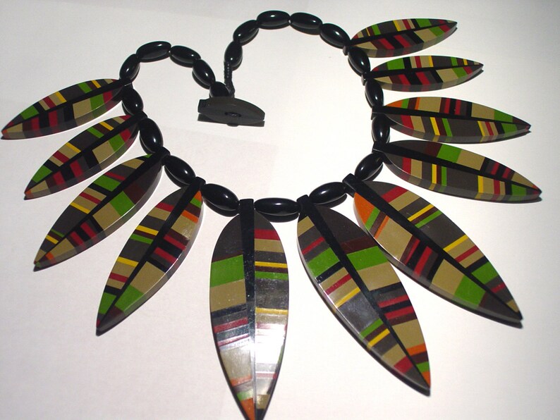 Marion Godart, PARIS, Layered FRENCH BAKELITE Lucite Multi Color Charm