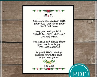 Patrón de punto de cruz de bendición de boda irlandesa (descarga digital)